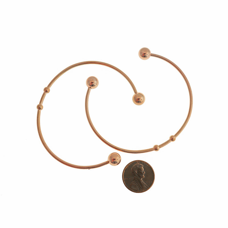 Rose Gold Stainless Steel Cuff Bangle 7" - Choose Your Color & Quantity!