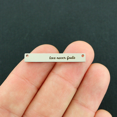 Love Never Fails Stainless Steel Connector Charms - BFS018-7753