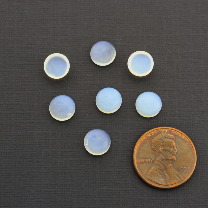 Natural Opalite Gemstone Cabochon Seals 8mm - 6 Pieces - CBD006
