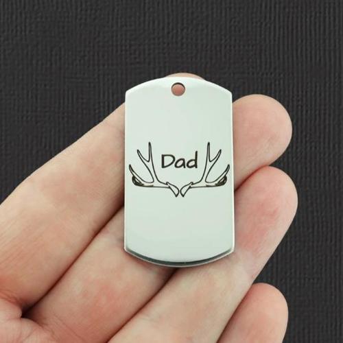 Dad Stainless Steel Dog Tag Charms - BFS024-7779