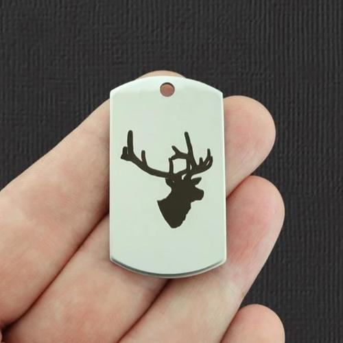 Deer Stainless Steel Dog Tag Charms - BFS024-7783