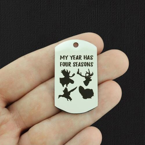 Four Season Stainless Steel Dog Tag Charms - My year has - BFS024-7798