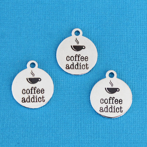 Coffee Addict Stainless Steel Charms - BFS001-0077