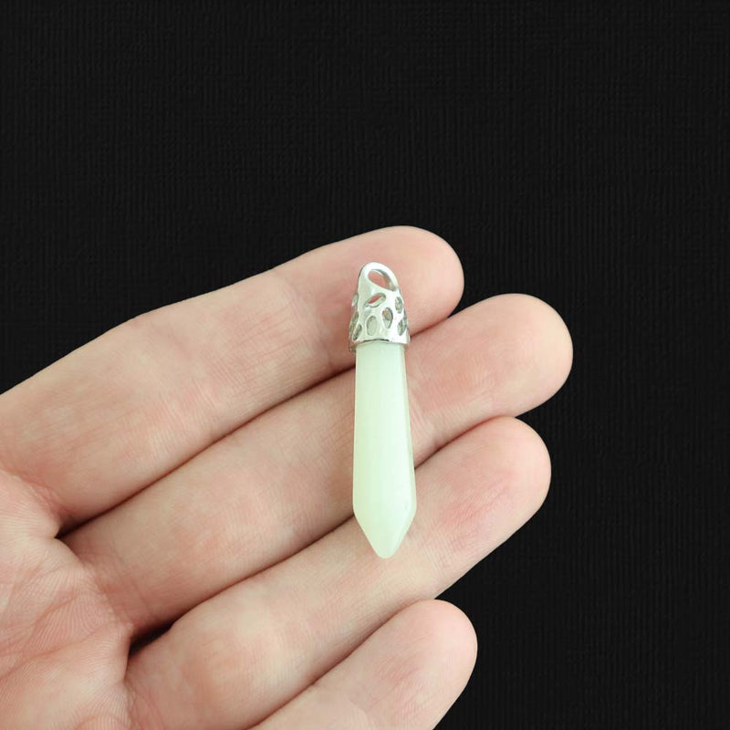 Blue Glow In The Dark Glass Point Pendant 3D - Z489