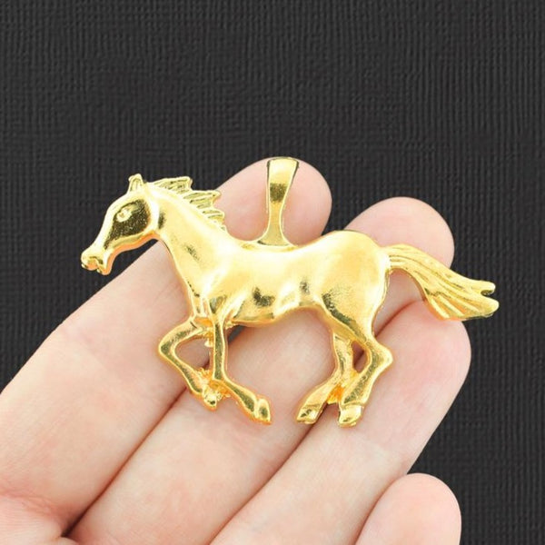 2 Horse Gold Tone Charms - GC1455