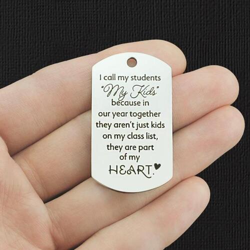 I call my students Stainless Steel Dog Tag Charms - My kids - BFS024-7804