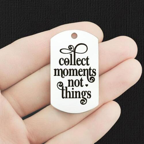 Collect Moments Stainless Steel Dog Tag Charms - Not Things - BFS024-7836