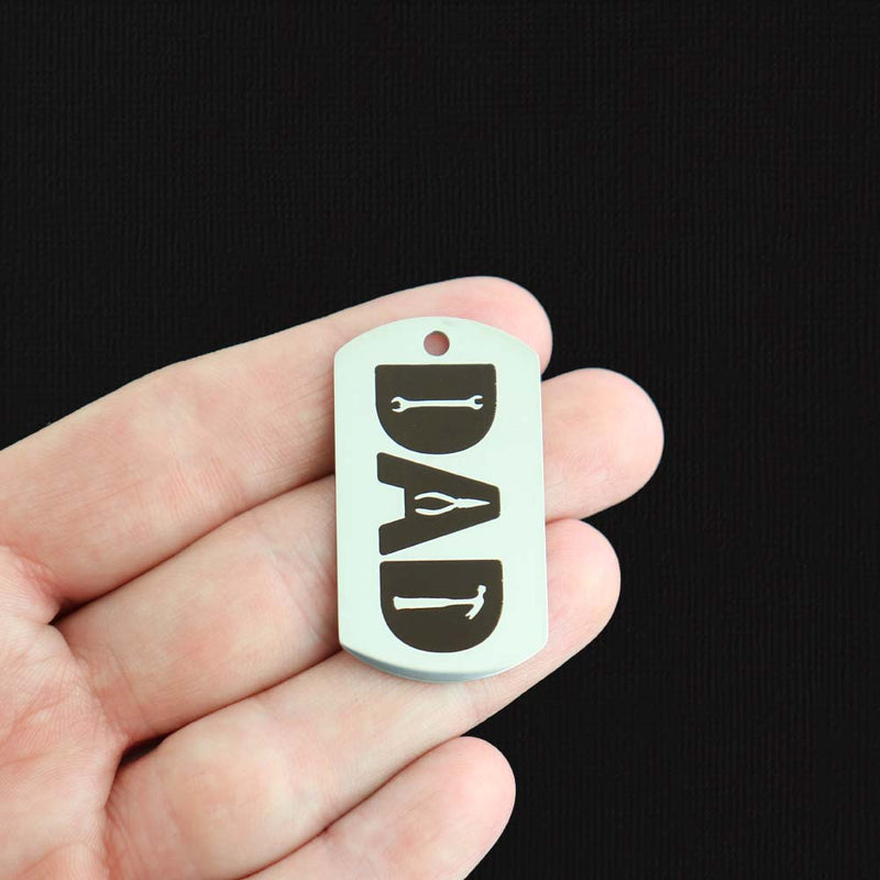 Dad Stainless Steel Dog Tag Charms - BFS024-7861