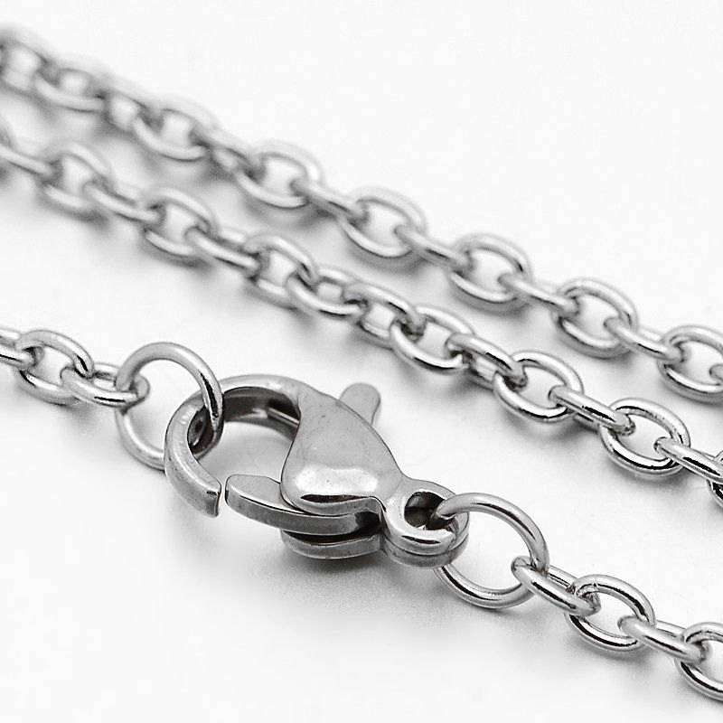 Stainless Steel Cable Chain Necklace 18" - 1.5mm - 5 Necklaces - N121