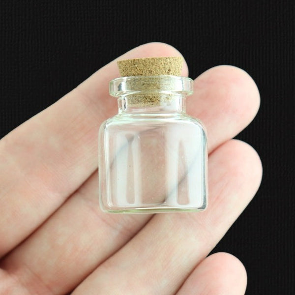 6 breloques en verre de bouteilles de souhaits - Z1440