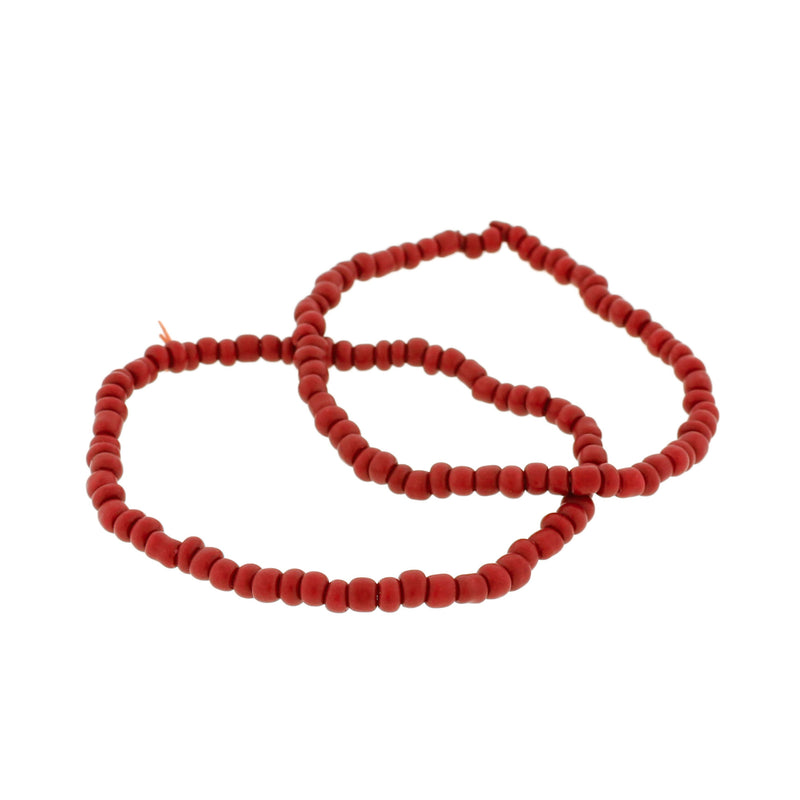 Bracelet Perles de Verre Graines - 65mm - Rouge Rubis - 1 Bracelet - BB098