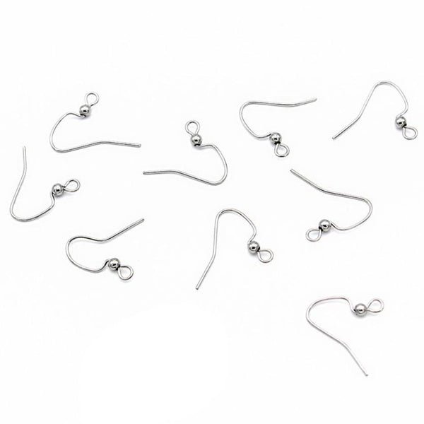 Stainless Steel Earrings - French Style Hooks - 17mm x 22mm - 20 Pieces 10 Pairs - FD992