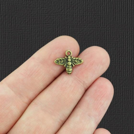 20 Bee Antique Bronze Tone Charms - BC837