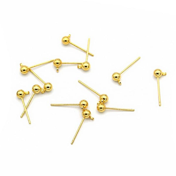 Gold Stainless Steel Earrings - Stud Bases - 4mm x 6mm - 10 Pieces 5 Pairs - FD973