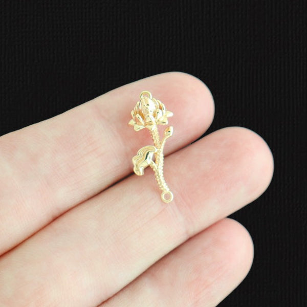 July Birth Flower Gold Tone Copper Charm 3D - GC340