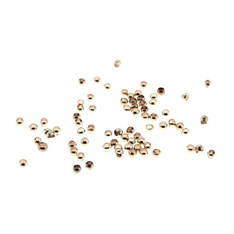 Rose Gold Tone Crimp Bead - 2mm x 1.2mm - 1000 Pieces - FD807