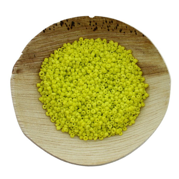 Seed Glass Beads 10/0 2mm - Yellow - 50g 1200 Beads - BD2513