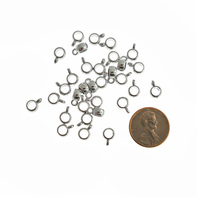 Bail Beads 9mm x 6mm - Ton argent antique - 100 perles - FD832