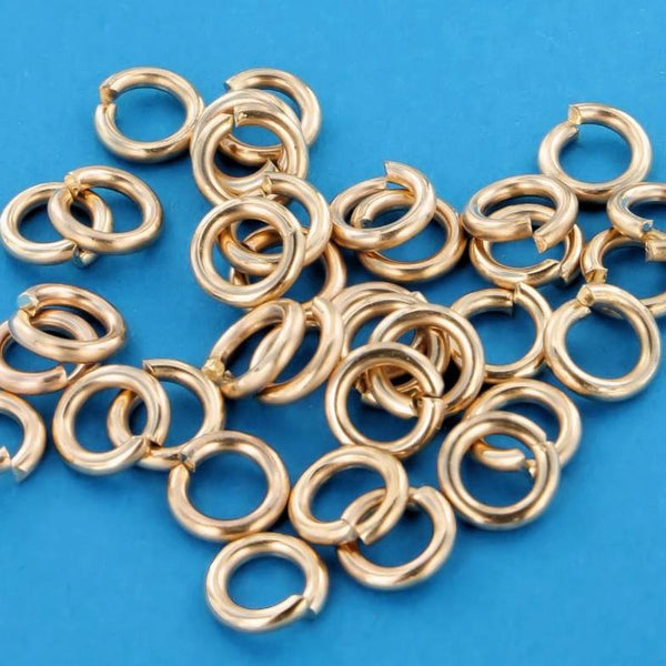 Gold Tone Jump Rings 8mm - Open 16 Gauge - 75 Rings - MT011