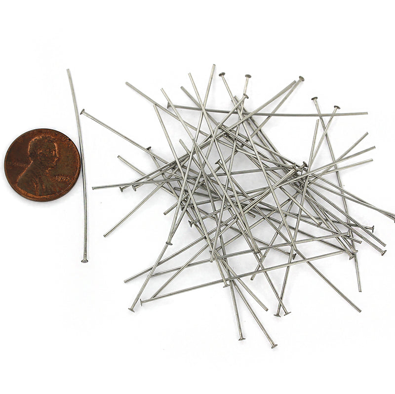 Stainless Steel Flat Head Pins - 50mm - 100 Pieces - PIN062