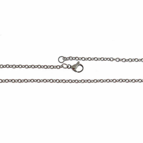 Stainless Steel Cable Chain Necklaces 18.9" - 3mm - 10 Necklaces - N151