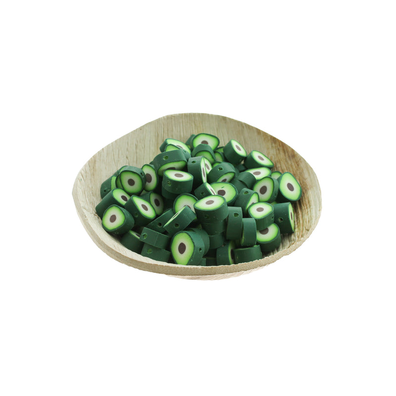 Avocado Polymer Clay Beads 15.5mm x 9mm - 25 Beads - BD515