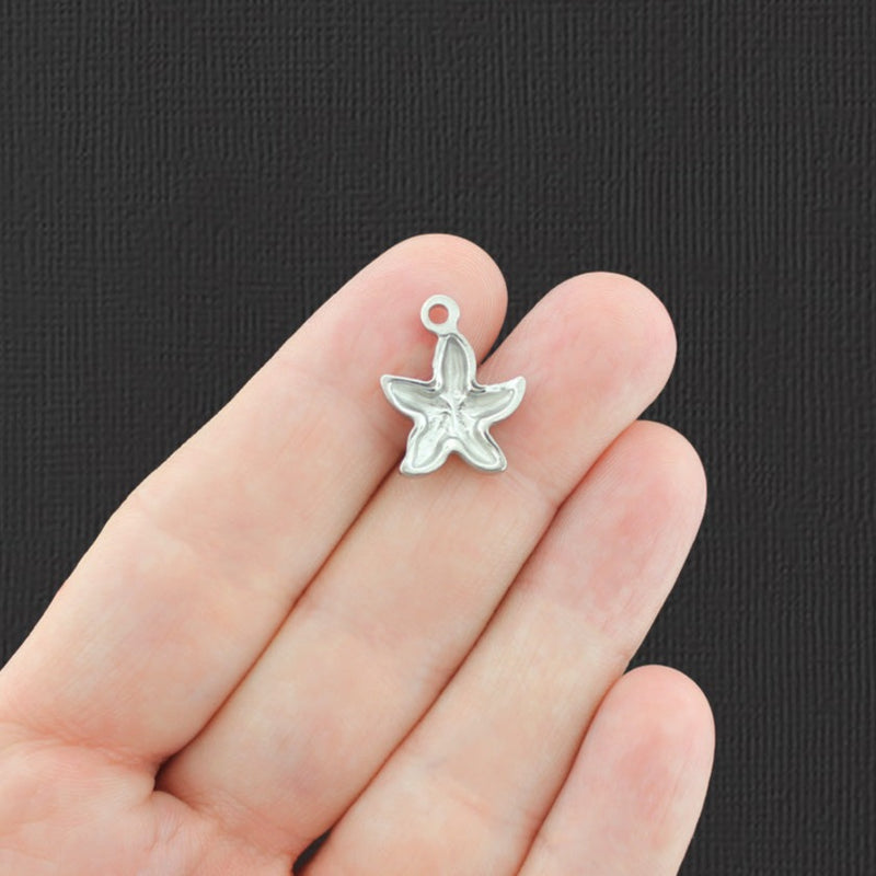 2 Starfish Stainless Steel Charms - SSP13