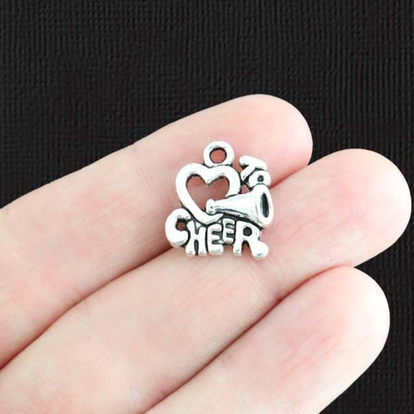 8 Cheerleader Antique Silver Tone Charms - SC2832