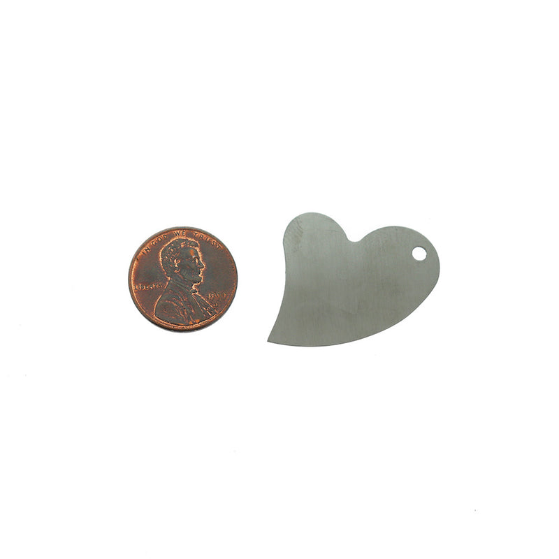 SALE Heart Stamping Blanks - Stainless Steel - 28mm x 32mm - 1 Tag - MT275