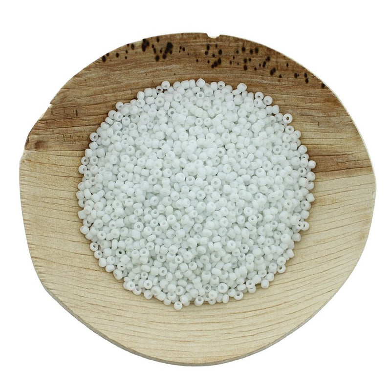 Seed Glass Beads 10/0 2mm - White - 50g 1200 Beads - BD2506