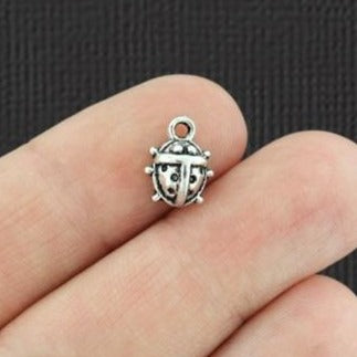 20 Ladybug Antique Silver Tone Charms - SC2059