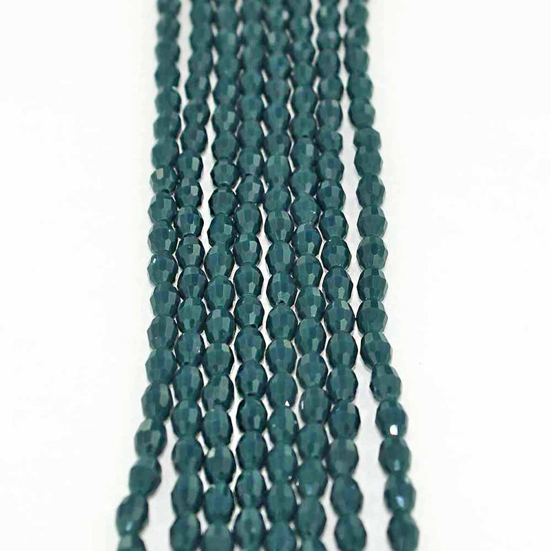 Perles de Verre à Facettes 6mm x 4mm - Bleu Ardoise - 1 Rang 72 Perles - BD1055