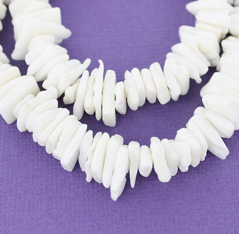 Chip Natural Shell Beads 6-12mm x 4-10mm - White - 50 Beads - BD585