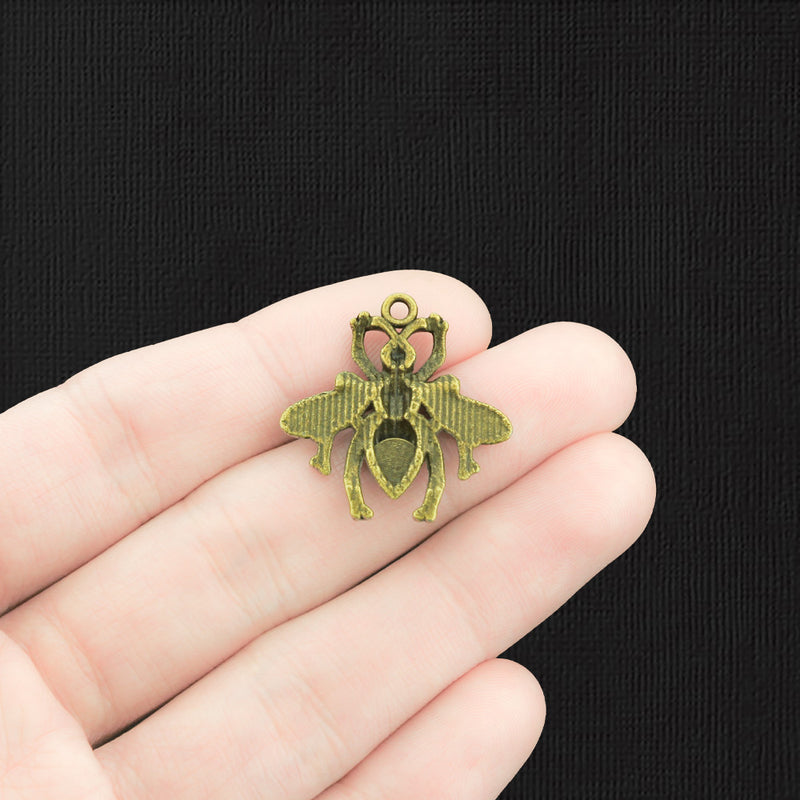 6 Bee Antique Bronze Tone Charms - BC457