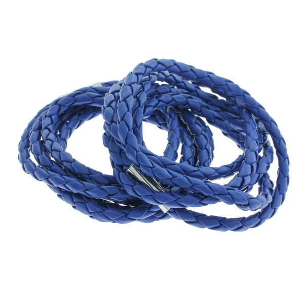 Blue Faux Leather Wrap Bracelet 40.1" - 4mm - 1 Bracelet - N781