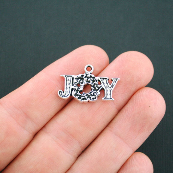 5 Joy Antique Silver Tone Charms - XC018