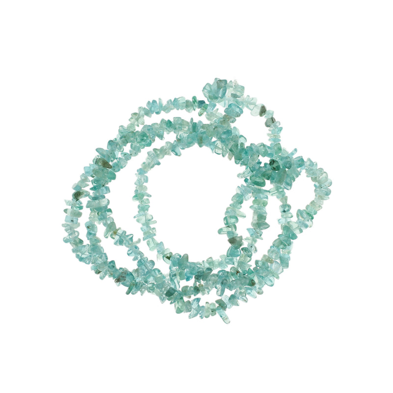 Chip Natural Apatite Beads 3mm - 5mm - Ocean Blue - 1 Strand 360 Beads - BD1682