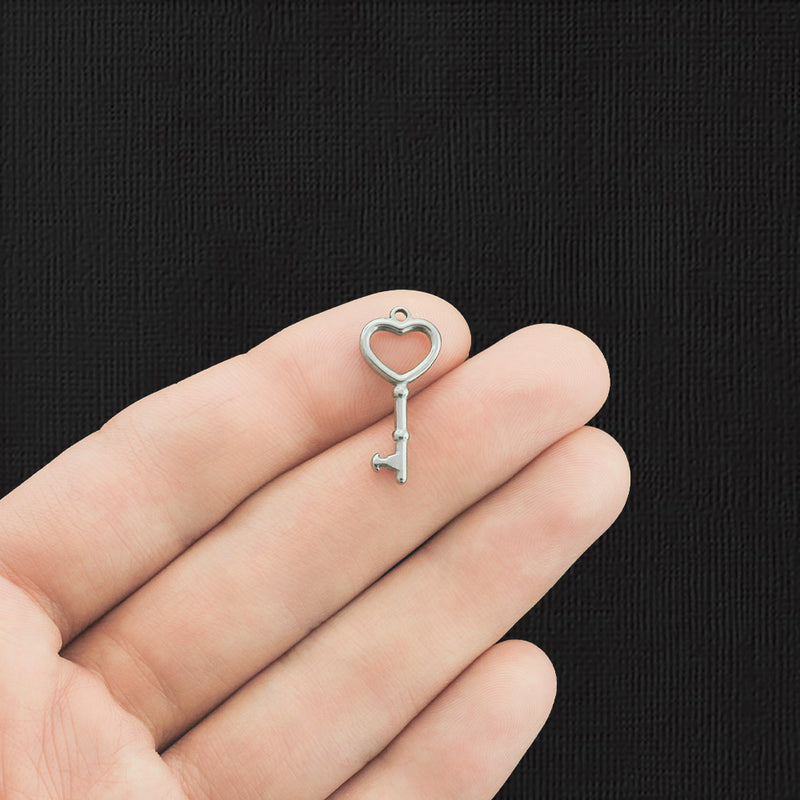 2 Key Stainless Steel Charms 2 Sided - SSP333