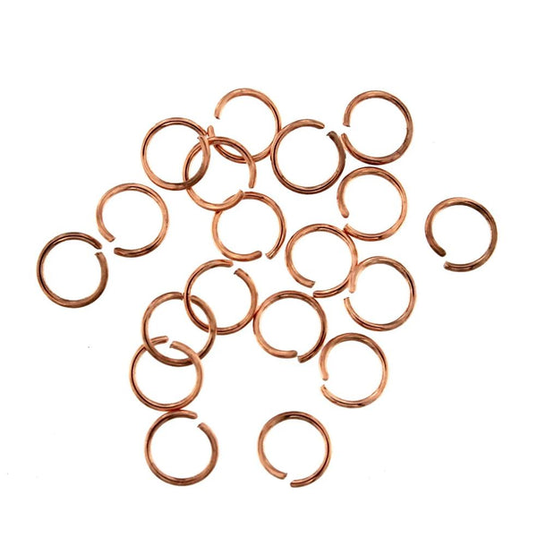 Rose Gold Stainless Steel Jump Rings 6mm x 0.7mm - Open 21 Gauge - 100 Rings - SS062