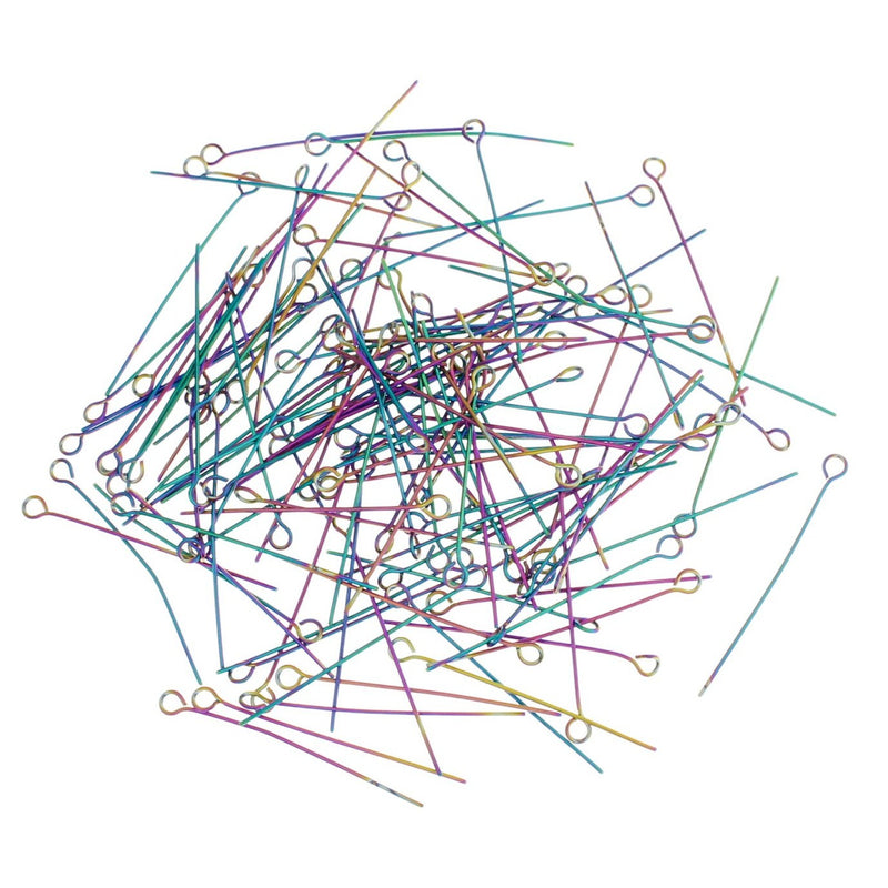 Épingles à œil en acier inoxydable galvanisé arc-en-ciel - 35 mm - 10 pièces - PIN013