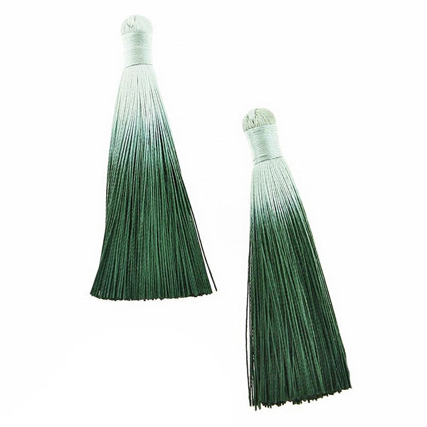 Polyester Tassel 80mm - Ombre Green - 2 Pieces - TSP157