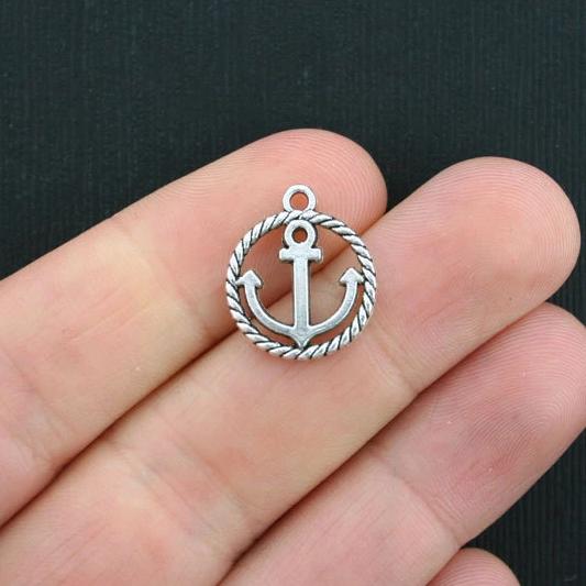 8 Anchor Antique Silver Tone Charms - SC3667