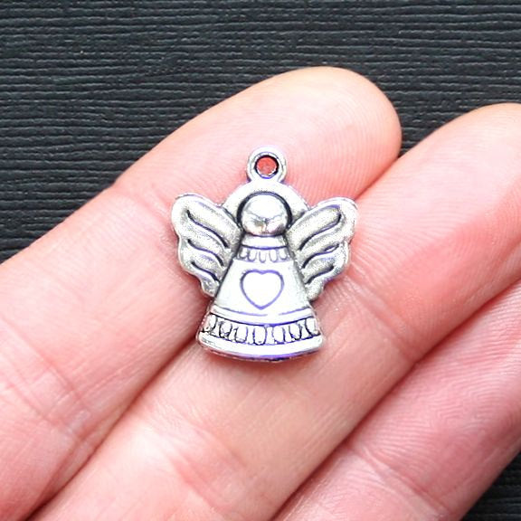 8 Angel Antique Silver Tone Charms - SC2829