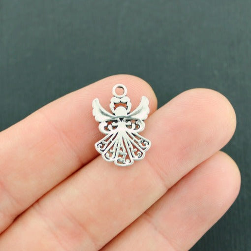 8 Angel Antique Silver Tone Charms - SC5226