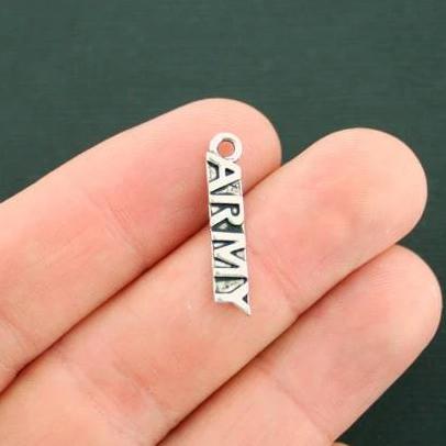 8 Army Antique Silver Tone Charms - SC7247