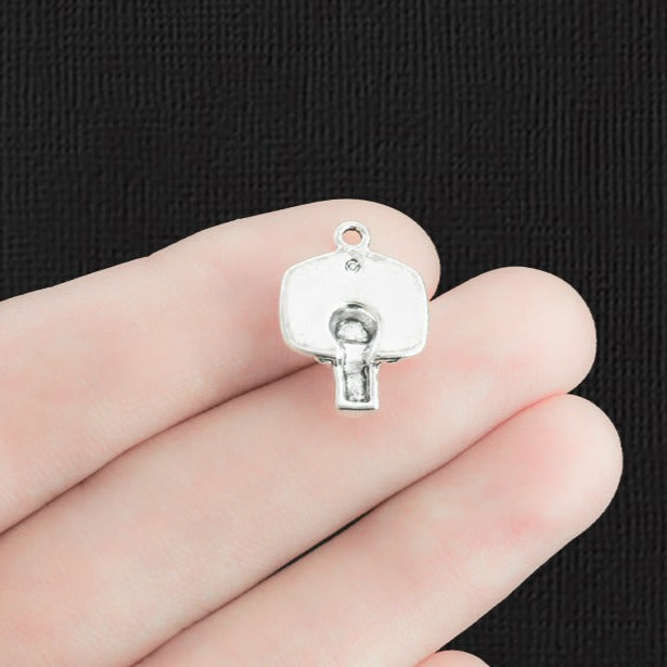 8 Basketball Antique Silver Tone Charms - SC3157