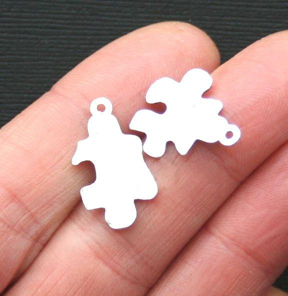 8 Best Friends Puzzle Piece Antique Silver Tone Charms 2 Piece Set - SC3215