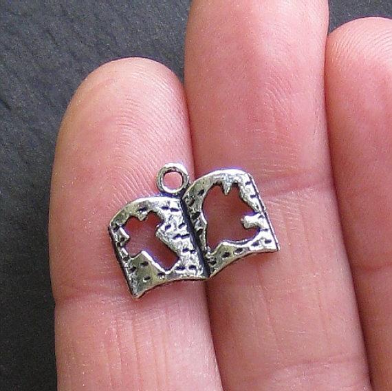 8 Bible Antique Silver Tone Charms - SC067