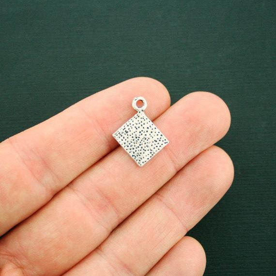 8 Bingo Card Antique Silver Tone Charms - SC6213