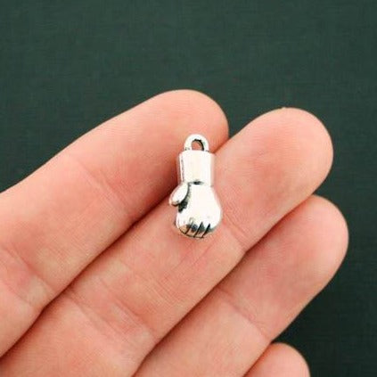 8 Boxing Glove Antique Silver Tone Charms 3D - SC1157